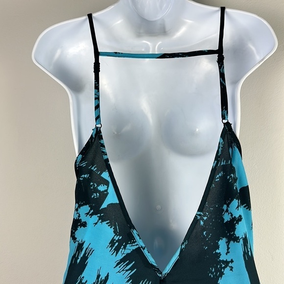 Olivaceous Sheer Shorts Romper Beach Swim Coverup Size S Tropical Print Pockets - Picture 11 of 16